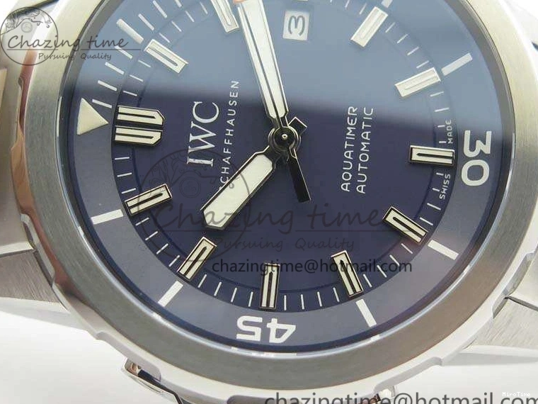 MIROTIME 0104 EasyMatch Aquatimer Automatic IW329004 V6F 1:1 Best Edition Blue Dial On SS Bracelet MIYOTA 7224